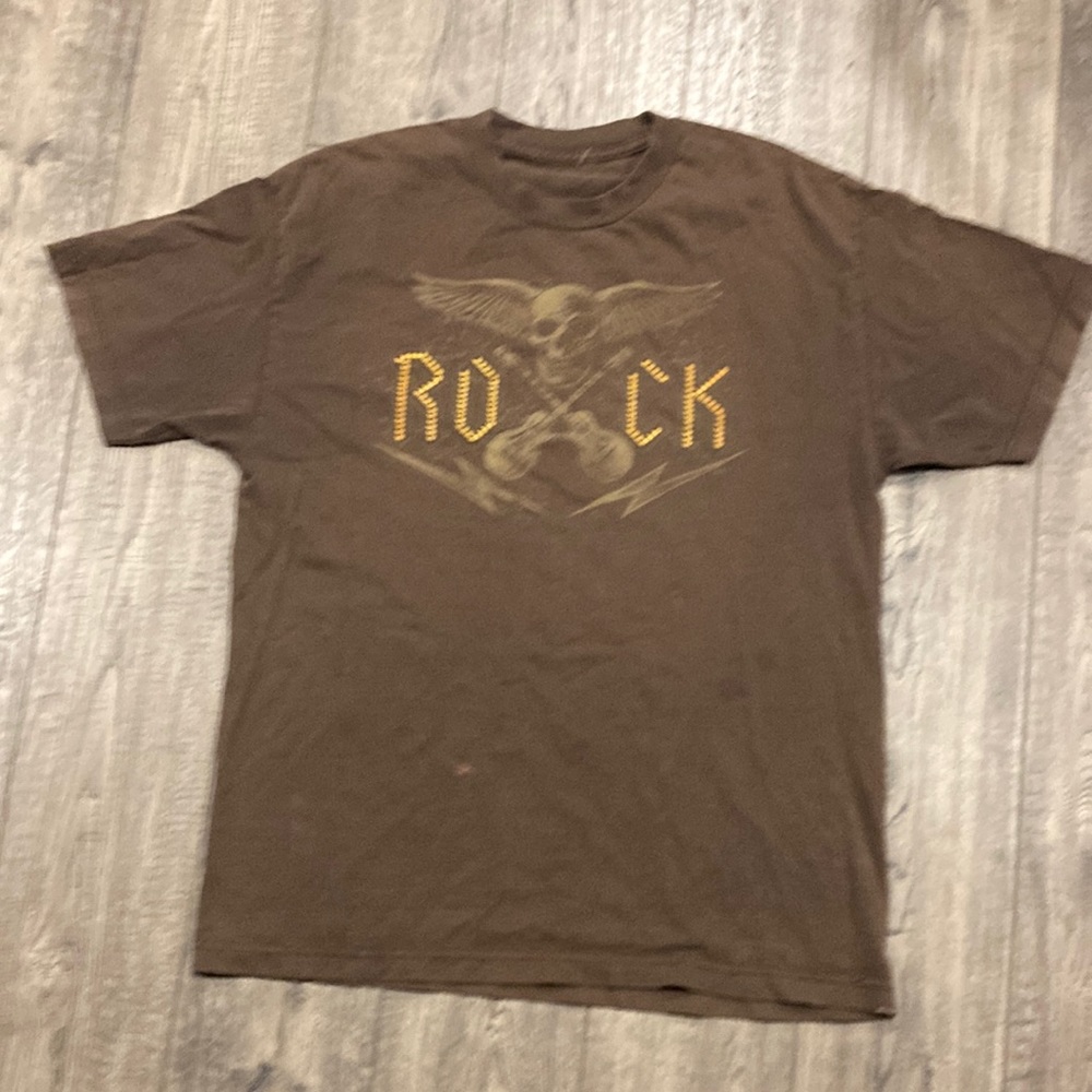 Skull rock tee shirt brown size L